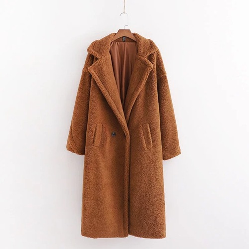 12 Colors High Quality Warm Winter Women Faux Sheep Fur Wool Long Teddy Bear Coat