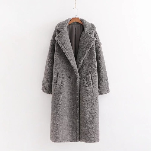 12 Colors High Quality Warm Winter Women Faux Sheep Fur Wool Long Teddy Bear Coat