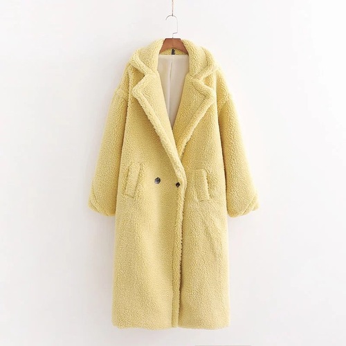 12 Colors High Quality Warm Winter Women Faux Sheep Fur Wool Long Teddy Bear Coat