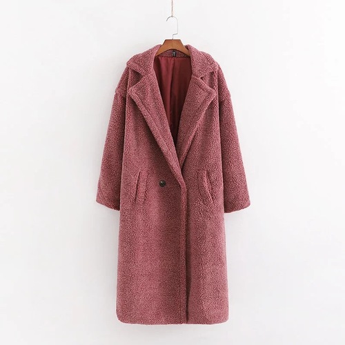 12 Colors High Quality Warm Winter Women Faux Sheep Fur Wool Long Teddy Bear Coat