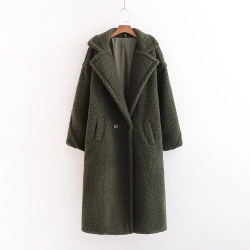 12 Colors High Quality Warm Winter Women Faux Sheep Fur Wool Long Teddy Bear Coat