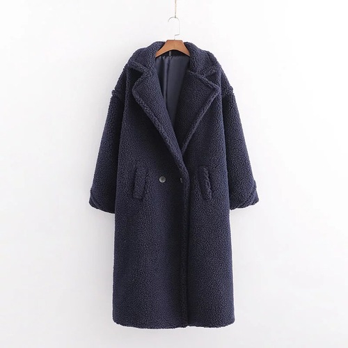 12 Colors High Quality Warm Winter Women Faux Sheep Fur Wool Long Teddy Bear Coat