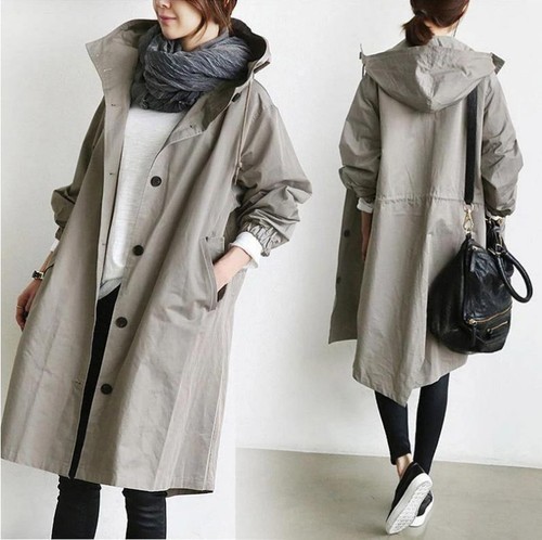 2021 new fashion  windproof blend double breasted jackets classic long waterproof long women trench coat