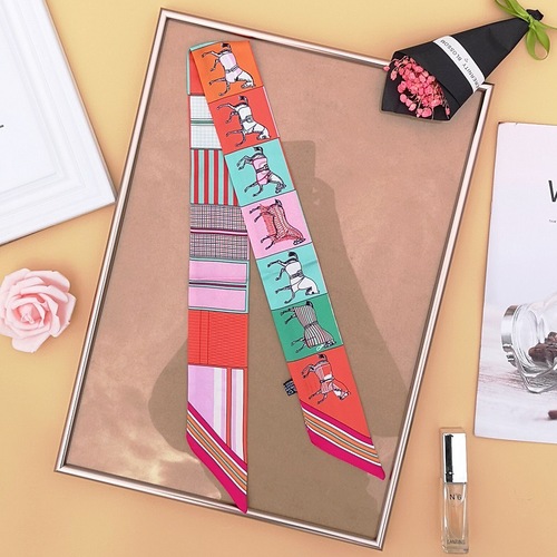 Silk Scarf Women Silk  Fashion Head Scarf Brand Small Tie Scarves