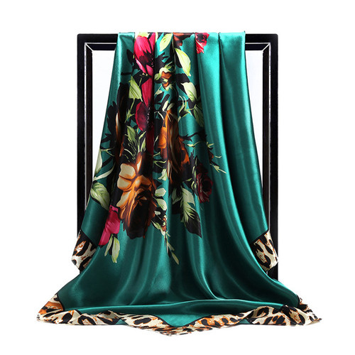  fashion   printed women bandana head wrap turkish square silk head scarves
