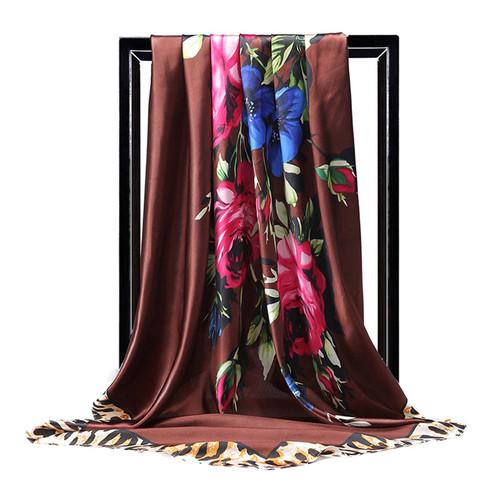  fashion   printed women bandana head wrap turkish square silk head scarves