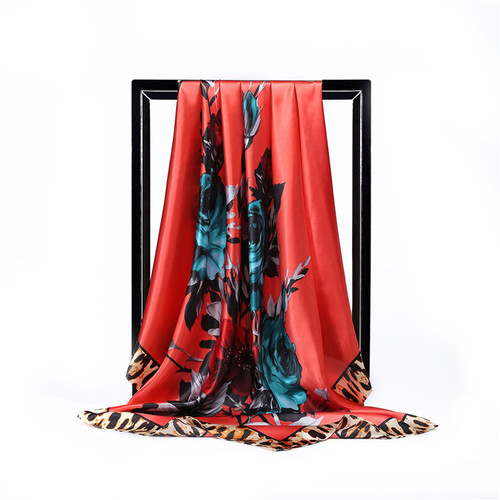  fashion   printed women bandana head wrap turkish square silk head scarves