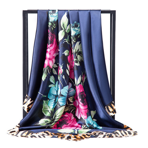  fashion   printed women bandana head wrap turkish square silk head scarves