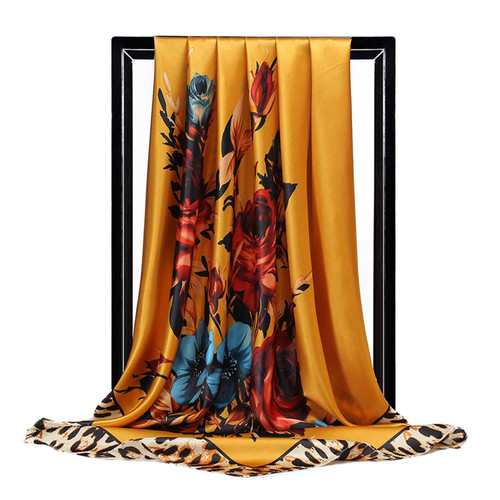  fashion   printed women bandana head wrap turkish square silk head scarves