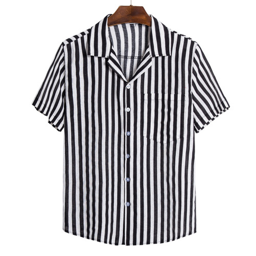 Guayabera style  printed 65% cotton slim man shirt short sleeve beach  hawaiian shirts for men