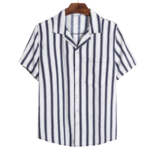 Guayabera style  printed 65% cotton slim man shirt short sleeve beach  hawaiian shirts for men
