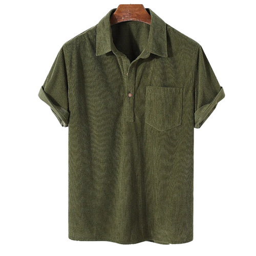 99.99% Polyester New Plain Polo T-Shirts Knit Corduroy Collar Short Sleeve Men's Casual Tee Shirt