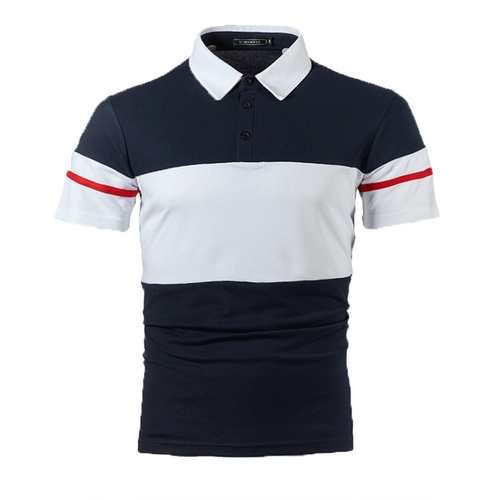 2022 new fashion striped men's polo t shirt casual short sleeve two color polo shirt for men  slim fit
