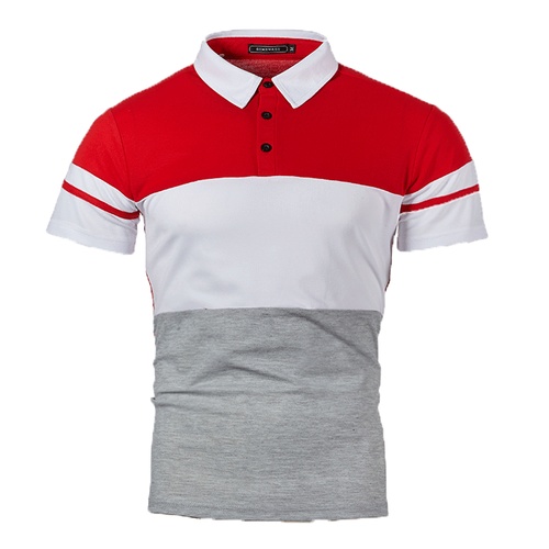 2022 new fashion striped men's polo t shirt casual short sleeve two color polo shirt for men  slim fit
