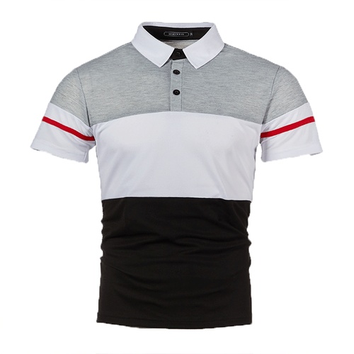 2022 new fashion striped men's polo t shirt casual short sleeve two color polo shirt for men  slim fit