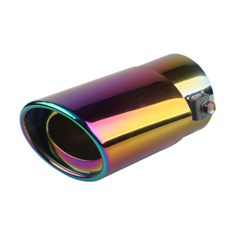 Rainbow color stainless steel model car exhaust pipe modified single pipe car tailpipe sound muffler