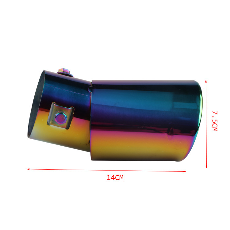 Rainbow color stainless steel model car exhaust pipe modified single pipe car tailpipe sound muffler