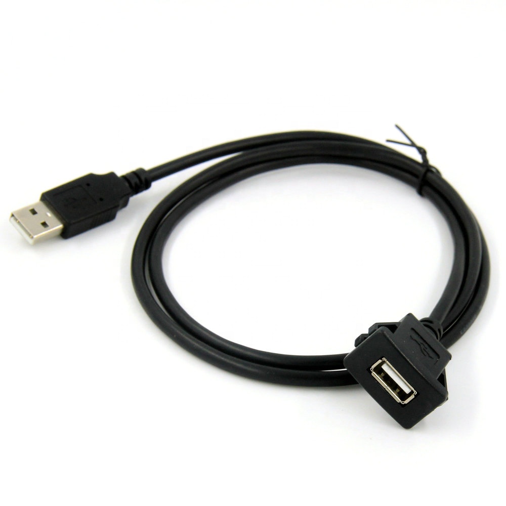 Square lead Car upgrade USB cable Flush Mount USB Charging port for Car Marine Truck Dashboard panel
