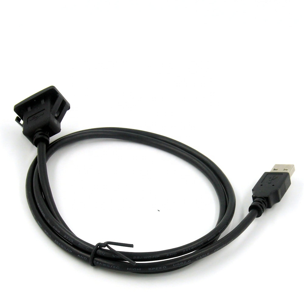 Square lead Car upgrade USB cable Flush Mount USB Charging port for Car Marine Truck Dashboard panel