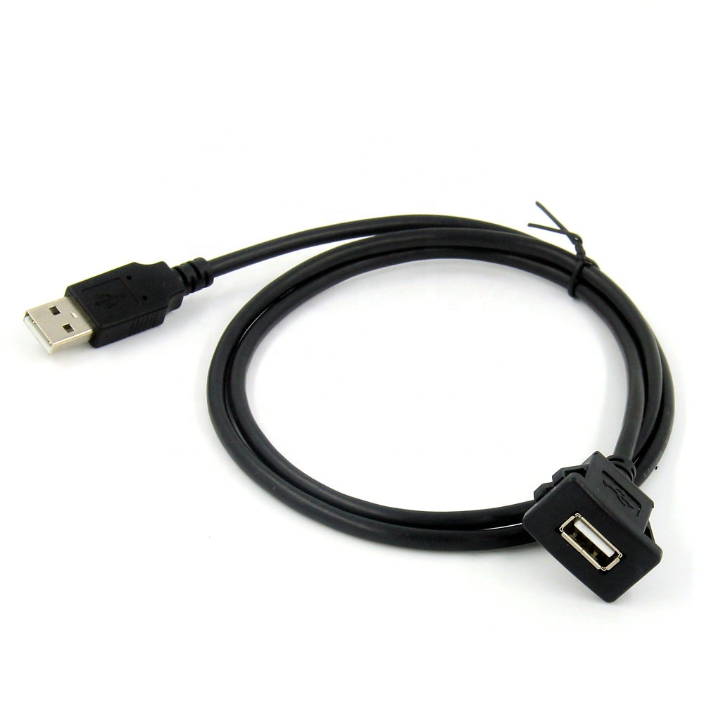 Square lead Car upgrade USB cable Flush Mount USB Charging port for Car Marine Truck Dashboard panel