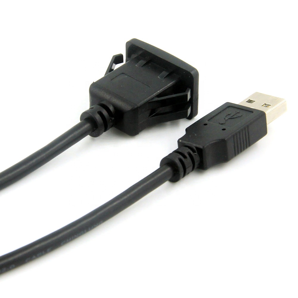 Square lead Car upgrade USB cable Flush Mount USB Charging port for Car Marine Truck Dashboard panel