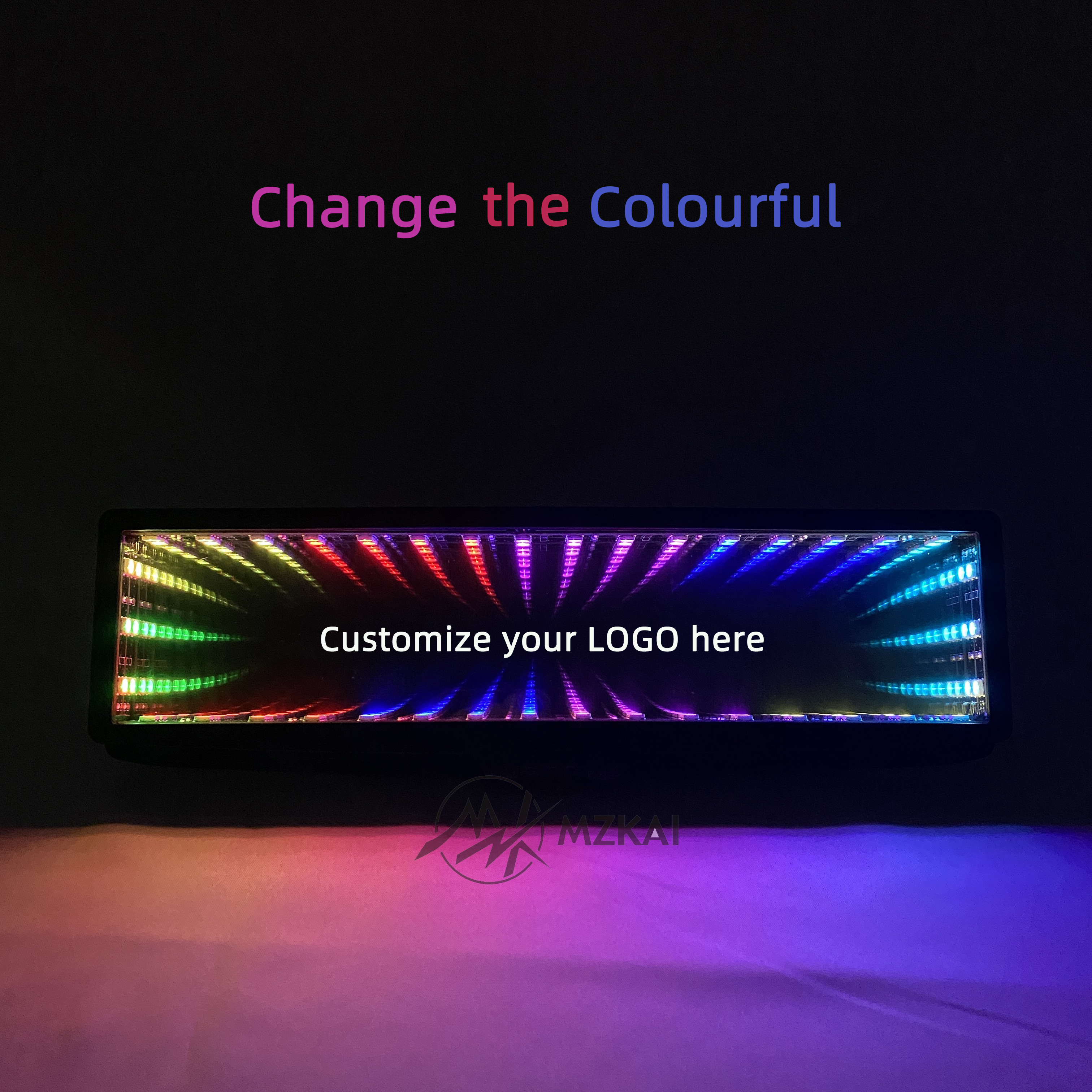 Personality for man women Colorful Large Field Anti-glare 3D bottomless extends RGB LED car rearview mirror