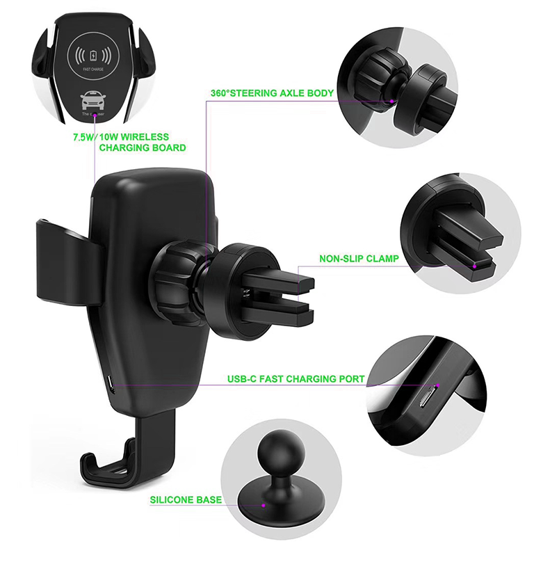 Adjustable 10w Car Wireless Charger Car Mount Wireless Charger Phone Holder For All Qi-enabled Mobile Phone Car Phone Ho
