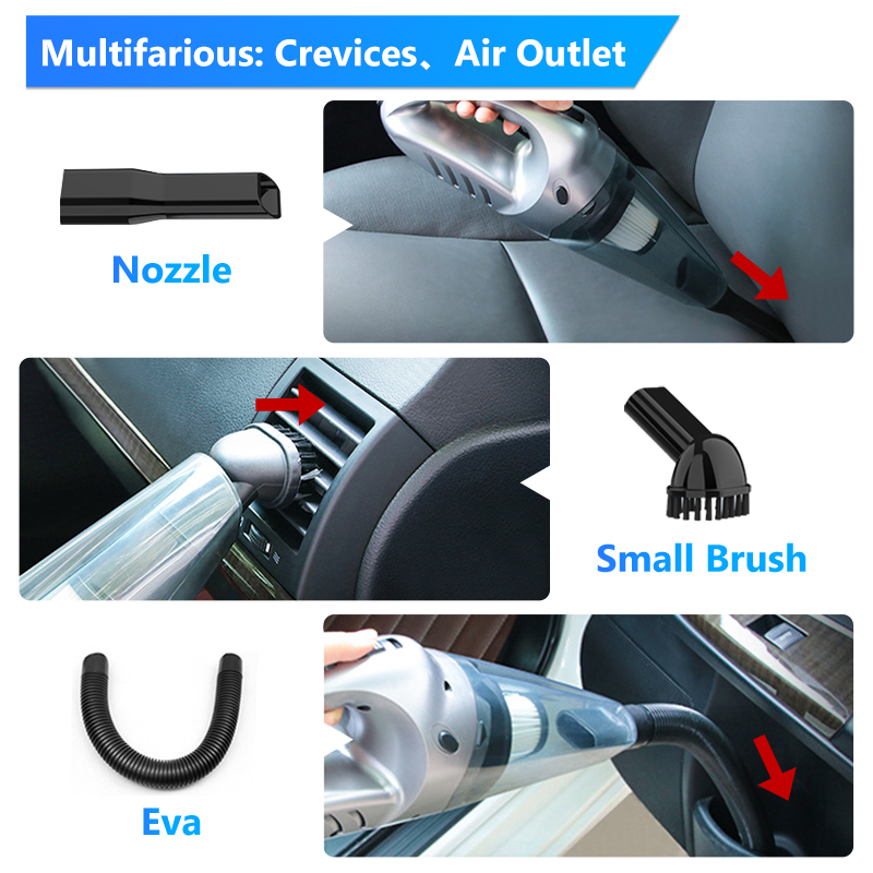Portable Car Vacuum Cleaner Hand-held High-power Wireless & Wired Mini Vaccum Cleaner Car Household Dual-use Cleanin