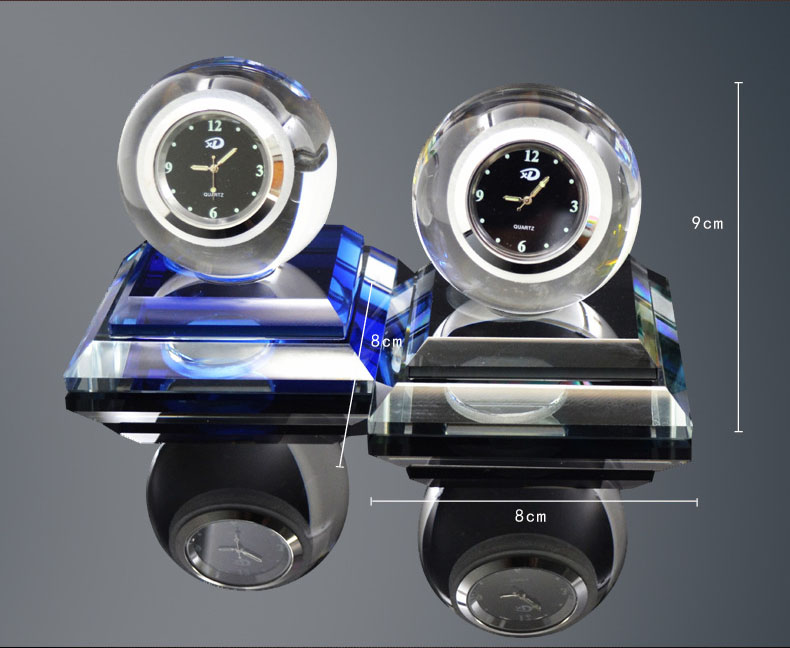 Hot selling crystal ball with clock car perfume seat car creative gift decoration interior accessories