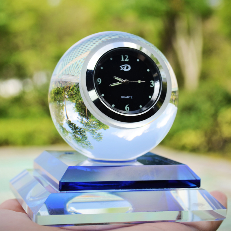 Hot selling crystal ball with clock car perfume seat car creative gift decoration interior accessories