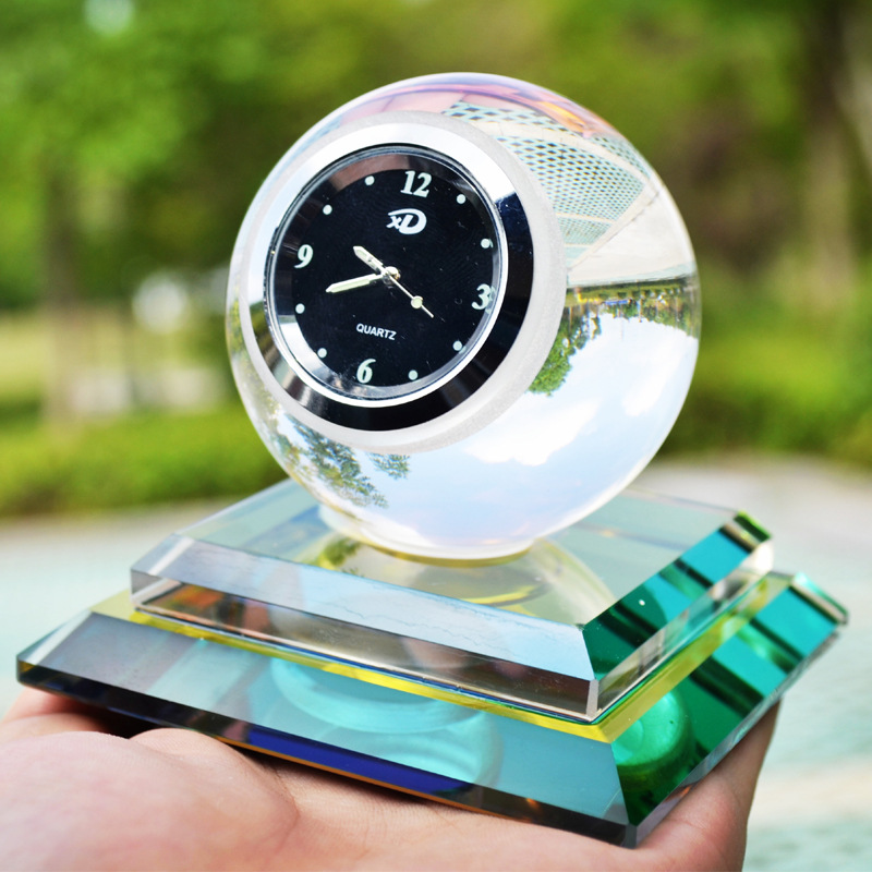 Hot selling crystal ball with clock car perfume seat car creative gift decoration interior accessories