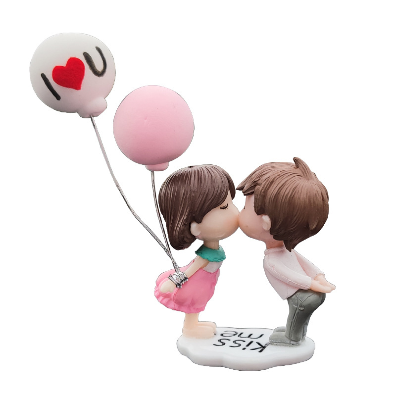 Car Decoration Cute Cartoon Couples Action Figure Figurines Balloon Ornament Auto Interior Dashboard Accessories for Gir