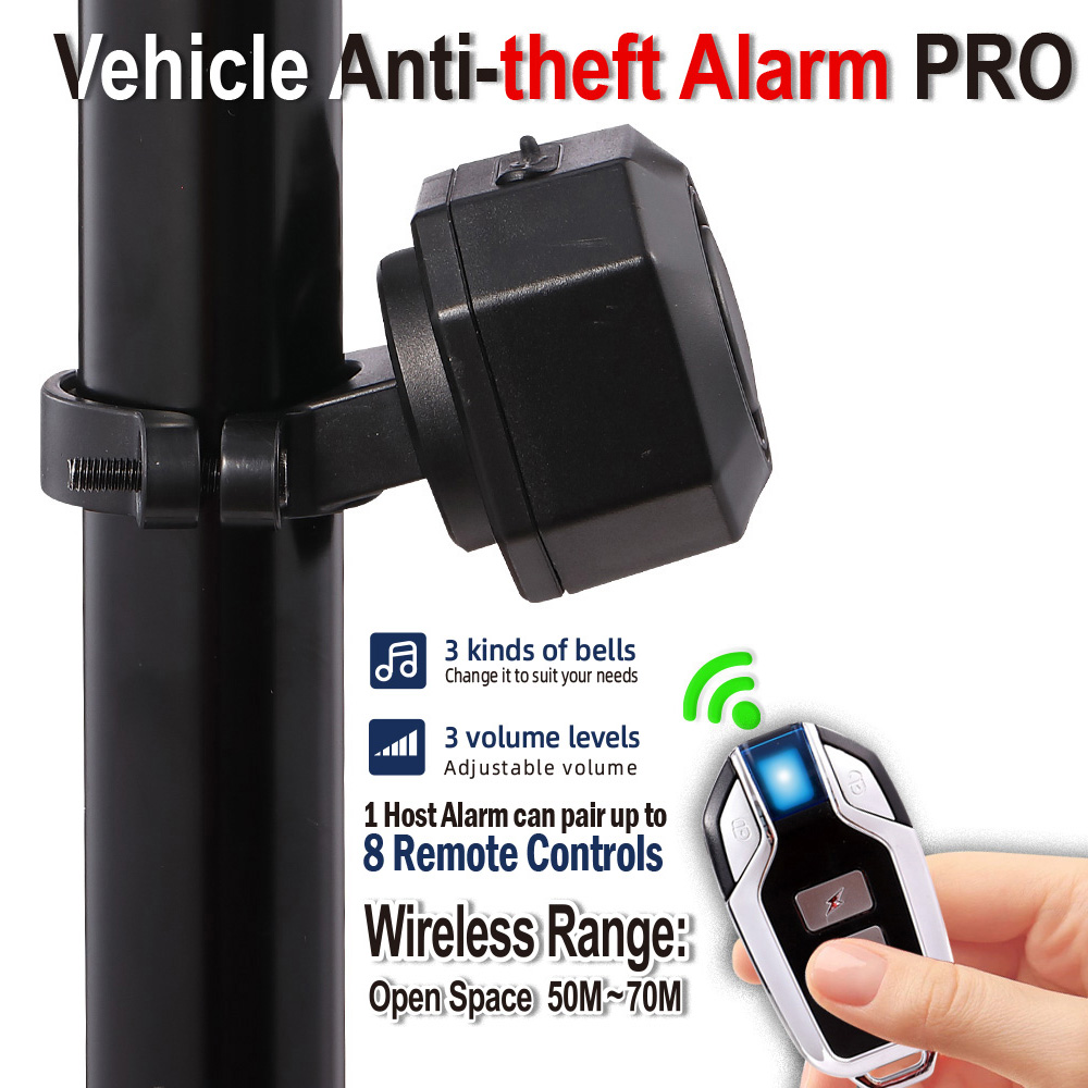 Bike Burglar Alarm  USB Rechargeable Wireless Remote Control Bicycle  Burglar Cycling Rear Bike Motorcycle Accessories