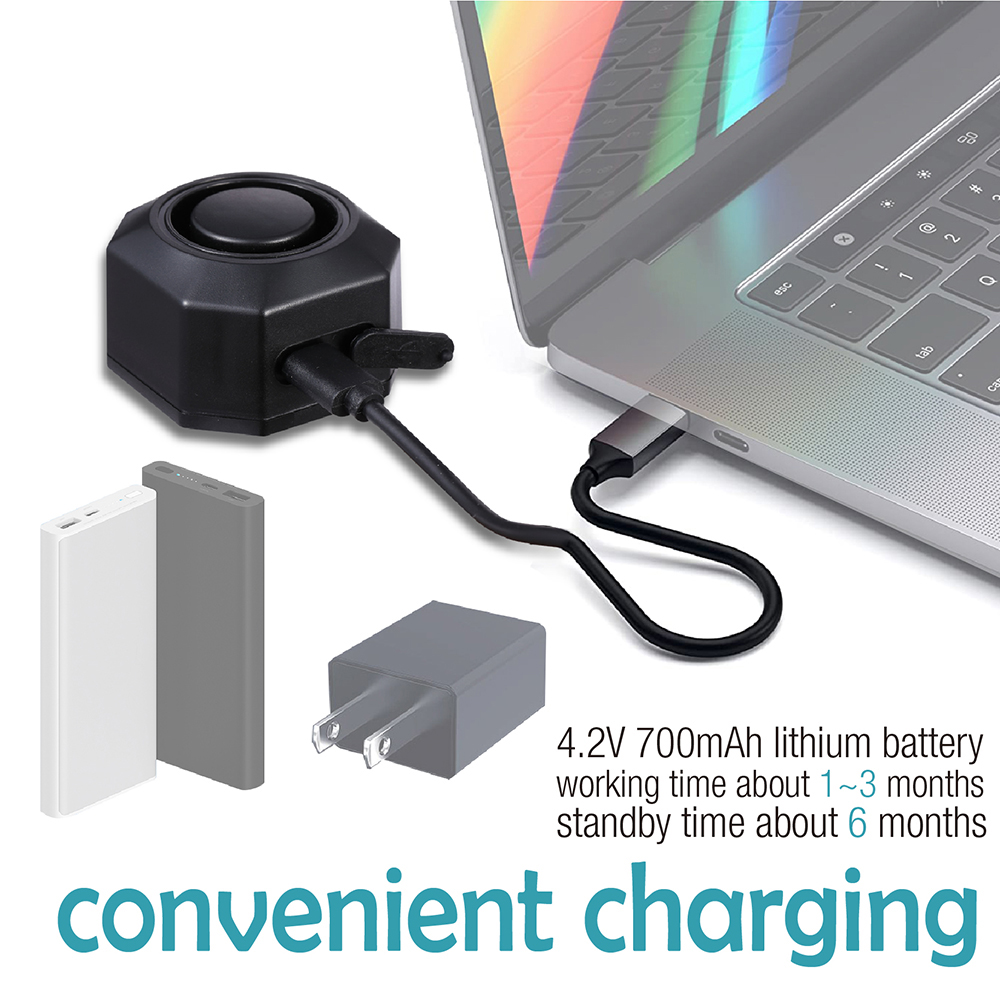 Bike Burglar Alarm  USB Rechargeable Wireless Remote Control Bicycle  Burglar Cycling Rear Bike Motorcycle Accessories