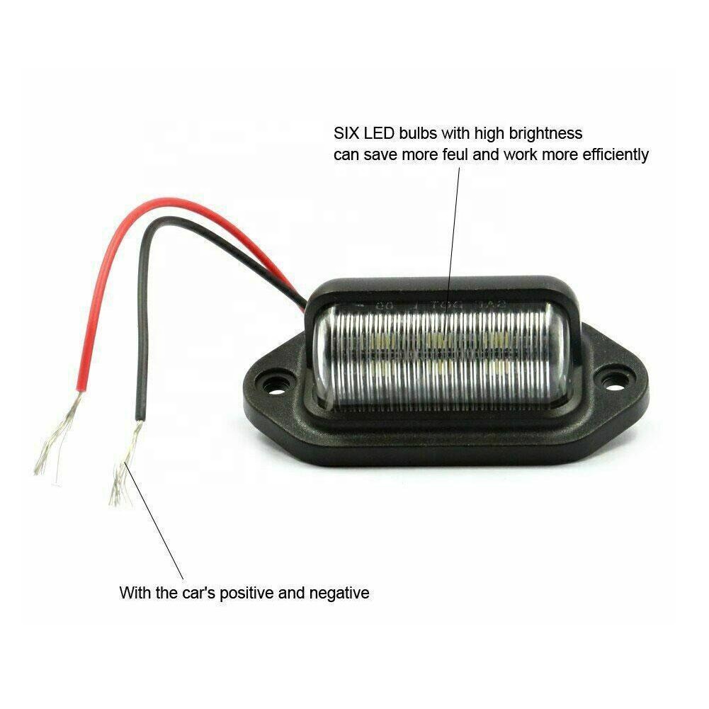 12V 6 LED Car License Number Plate Light For SUV Auto RV Truck Trailer Tail Light License Plate Lights Lamp Car Accessor