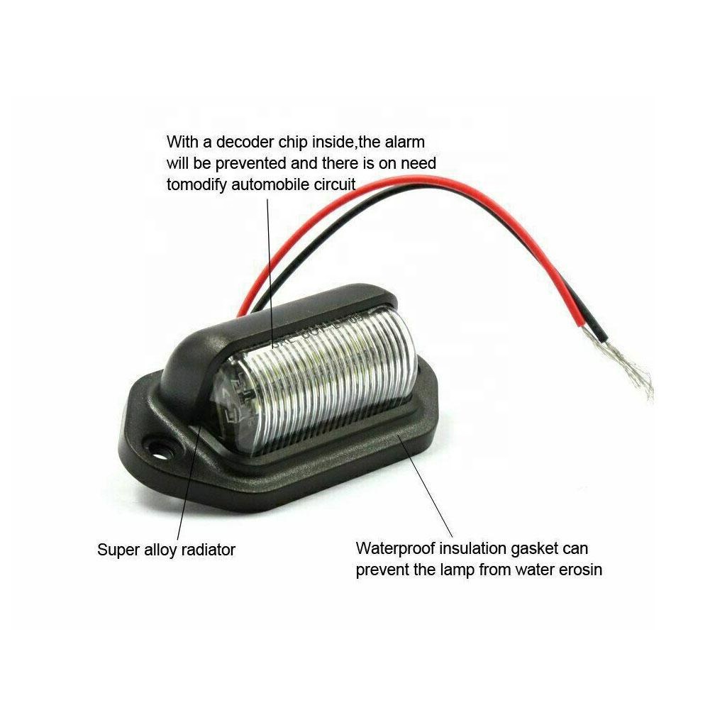 12V 6 LED Car License Number Plate Light For SUV Auto RV Truck Trailer Tail Light License Plate Lights Lamp Car Accessor