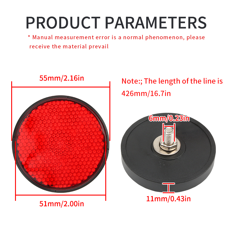  Car ATV E-bike Tail Lights Turn Singal Truck Side Warning 24 SMD LED Lights Round Motorcycle Reflector