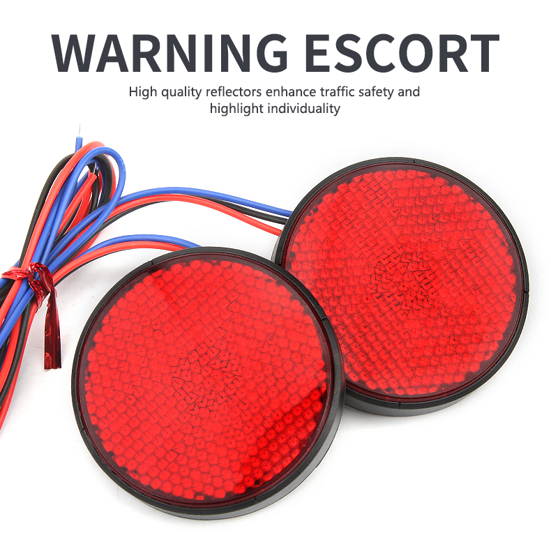  Car ATV E-bike Tail Lights Turn Singal Truck Side Warning 24 SMD LED Lights Round Motorcycle Reflector