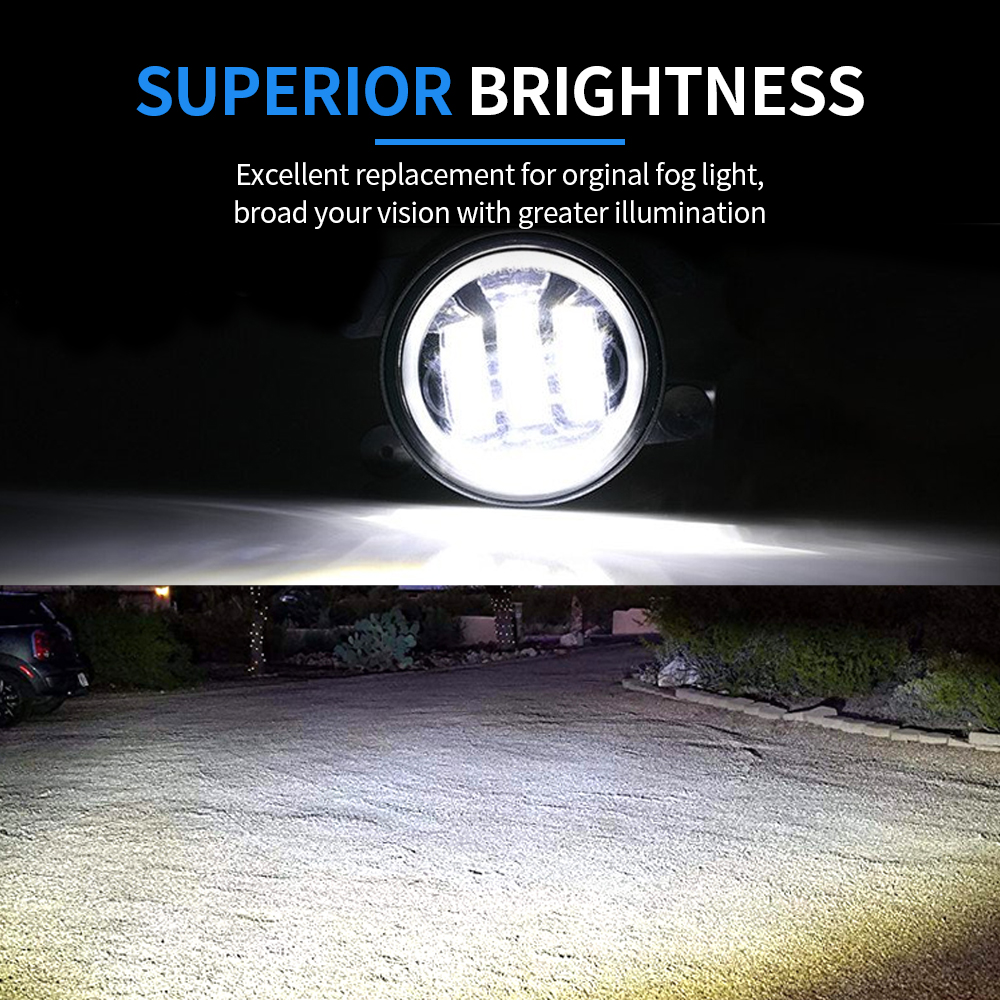 Auto car 4" Inch 12V LED Lamp Driving Off Road Fog Lights with DRL turn light for Jeep