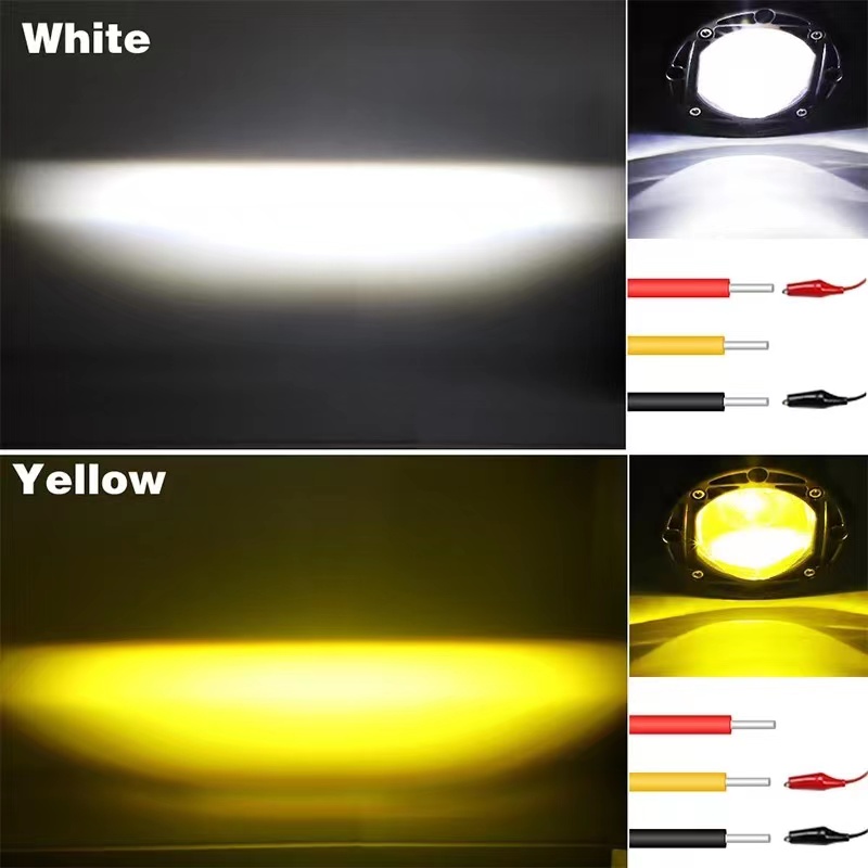 3inch Dual Color Amber White LED Headlight Work Lamp Fog Light Waterproof Car Light LED For Car Truck ATV UTV