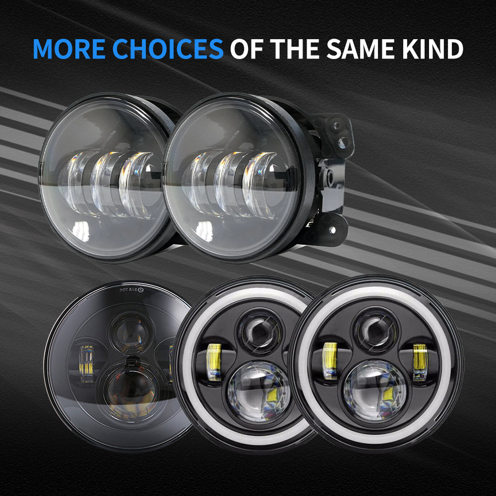 Auto car 4" Inch 12V LED Lamp Driving Off Road Fog Lights with DRL turn light for Jeep