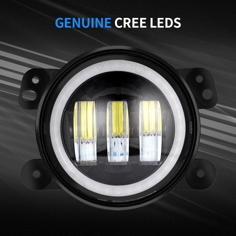 Auto car 4" Inch 12V LED Lamp Driving Off Road Fog Lights with DRL turn light for Jeep