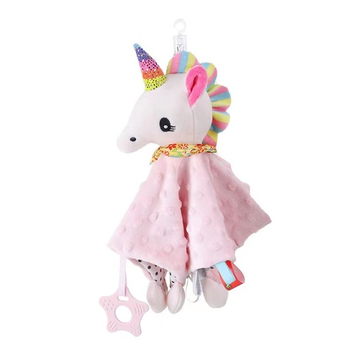 Cute baby stuffed animal blankets infant fluffy blanket baby snuggle toy  baby lovey security blanket gifts for newborn 