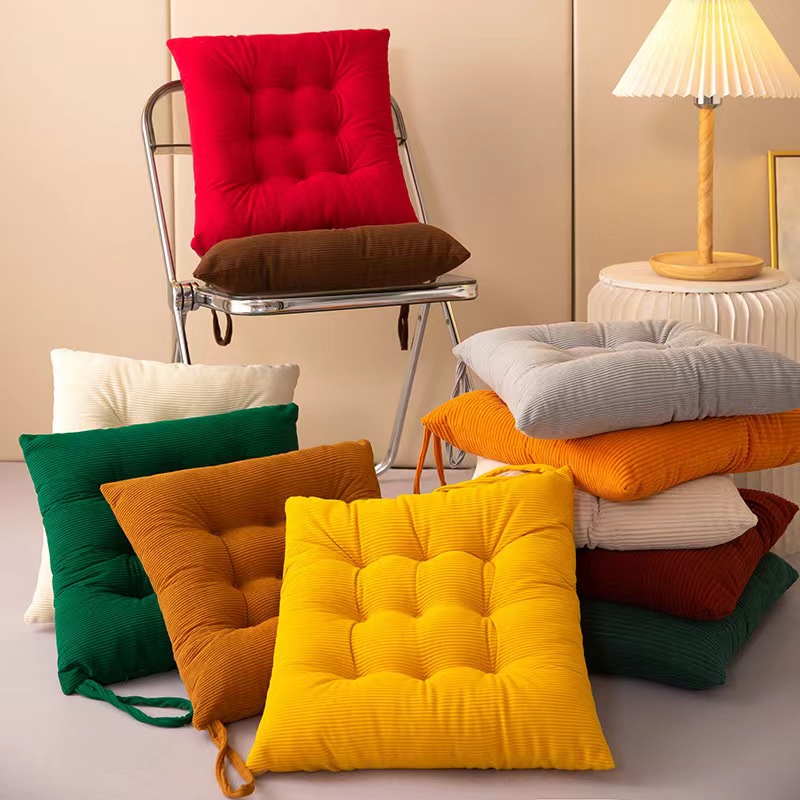 New Popular Thickened Solid Color Corduroy Seat Cushion (1 piece)