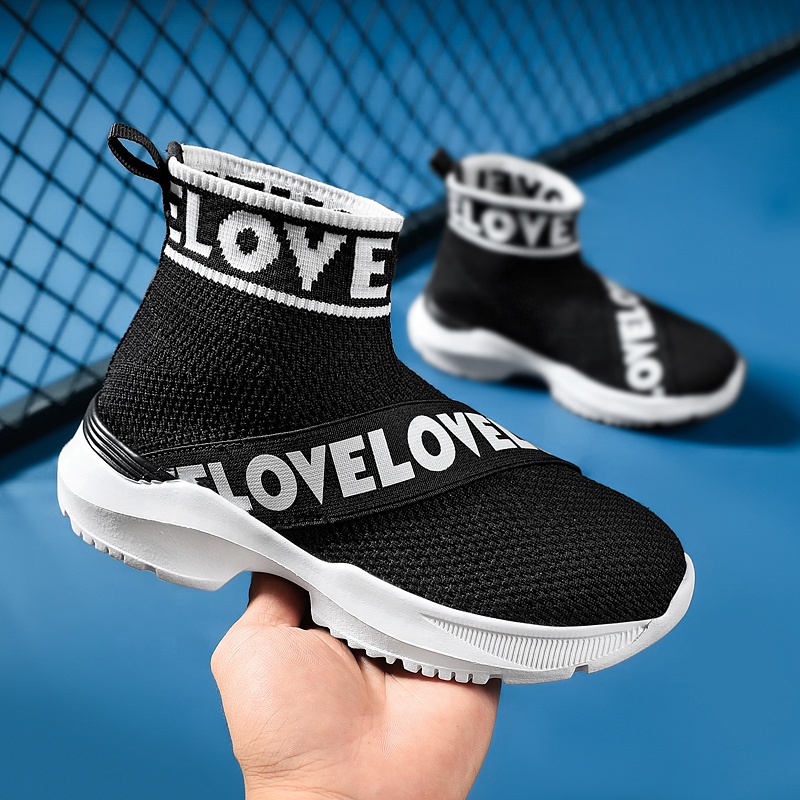 Jinbeile Sock Shoe Kids Athletic Running Shoes Casual  Stretch Anti-Slip Tennis Sneakers Kids Children Shoes Girls