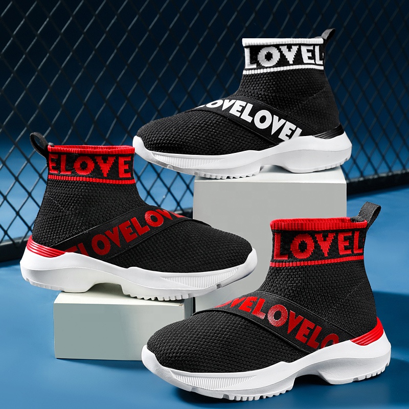 Jinbeile Sock Shoe Kids Athletic Running Shoes Casual  Stretch Anti-Slip Tennis Sneakers Kids Children Shoes Girls