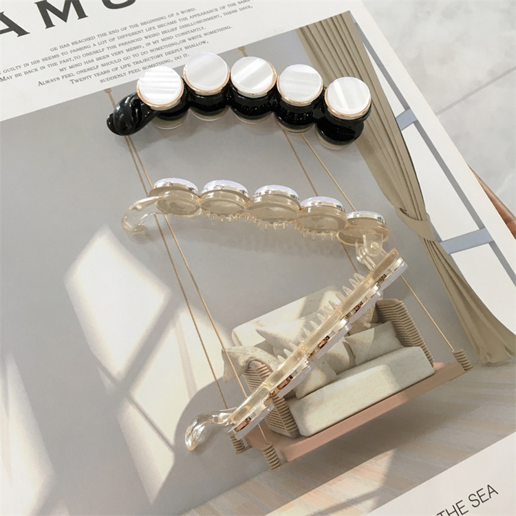 banana clip fresh color girl plate hair claw beads hairpins women girls hair claws