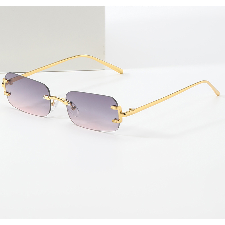 2023 Hot Sale Fashion Luxury Designer Sunglasses Men and Women Outdoor Sunshade Classic Rimless Square Small Sunglasses
