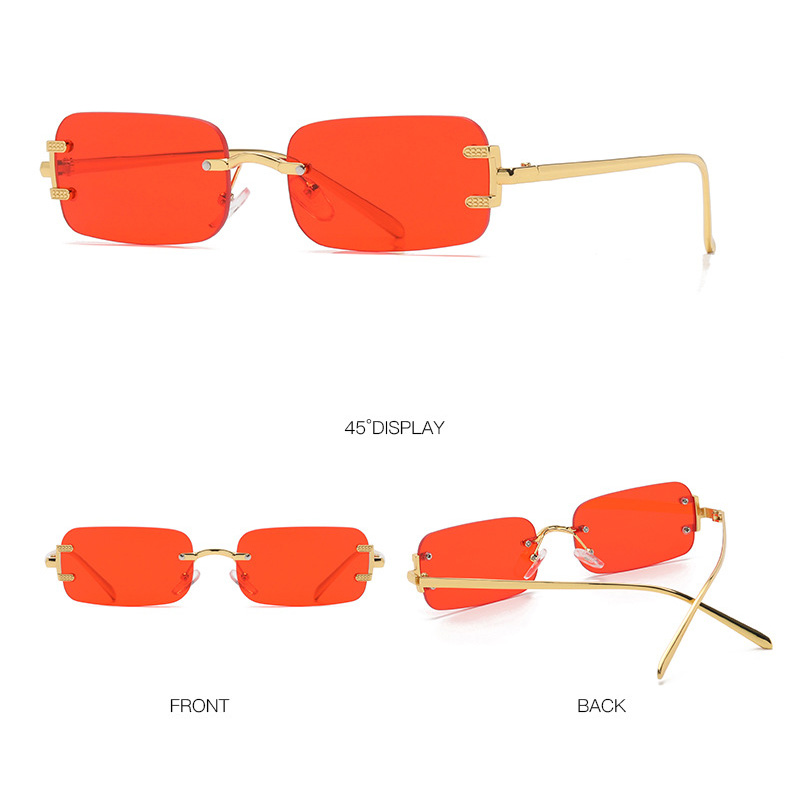 2023 Hot Sale Fashion Luxury Designer Sunglasses Men and Women Outdoor Sunshade Classic Rimless Square Small Sunglasses