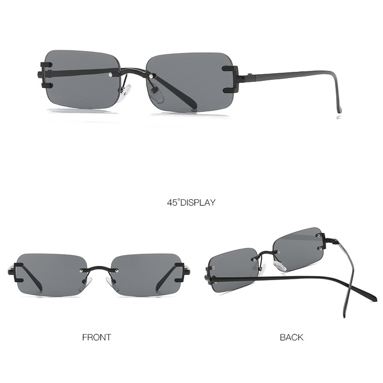 2023 Hot Sale Fashion Luxury Designer Sunglasses Men and Women Outdoor Sunshade Classic Rimless Square Small Sunglasses